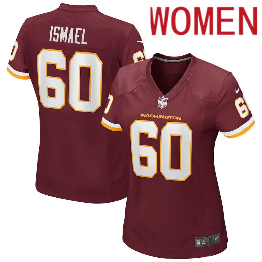 Women Washington Redskins 60 Keith Ismael Nike Burgundy Game Player NFL Jersey